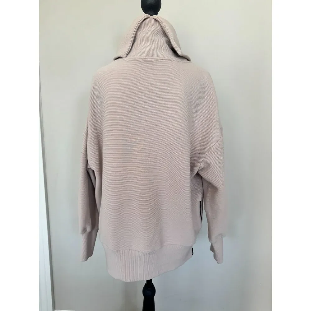Varley Women’s Milton Oversized Side-Zip Collared Hoodie | Pale Pink | Small - Picture 3 of 6